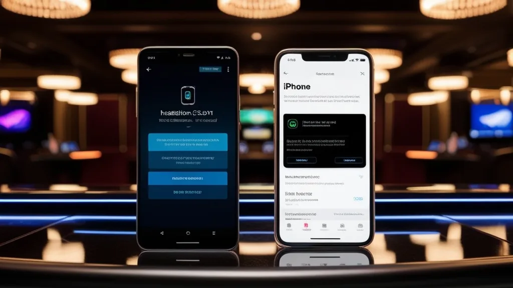 Android- und iPhone-Smartphone mit Hinweisen zum App-Download