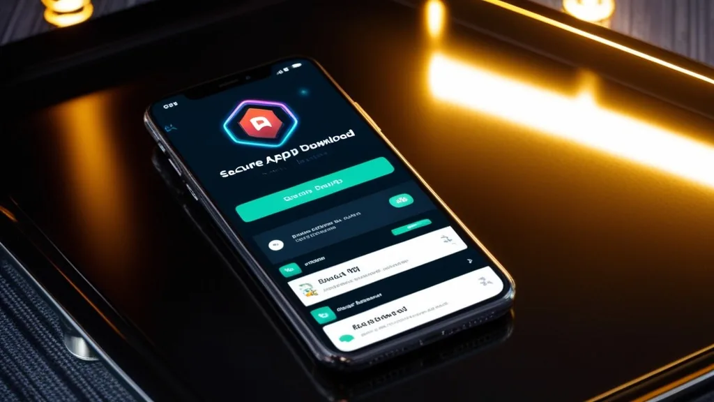 Smartphone zeigt einen sicheren App-Download im Casino-Umfeld