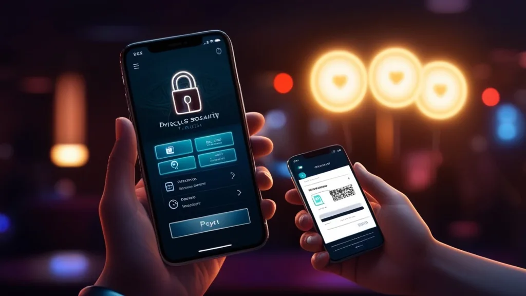 Smartphone mit Sicherheits- und Datenschutzhinweisen zur App